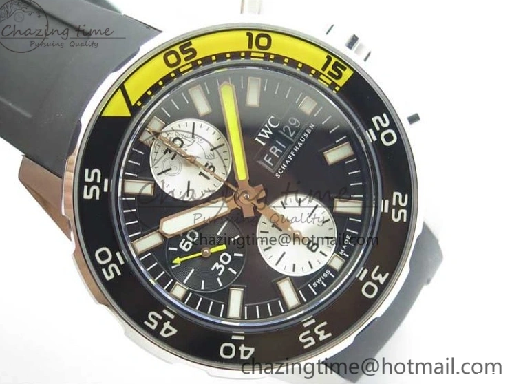 MIROTIME 0103 Aquatimer Chrono IW376702 SS BLS 1:1 Best Edition Black Dial on Black Rubber Strap A WellDesigned 7105